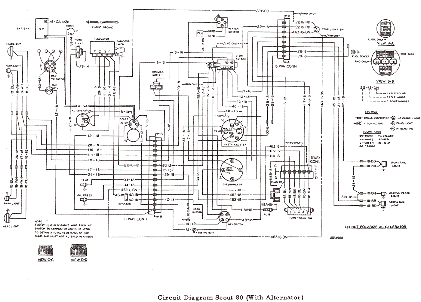 Technical Information  Scout 80 Headlight Switch Wiring Diagram    Binder Blues